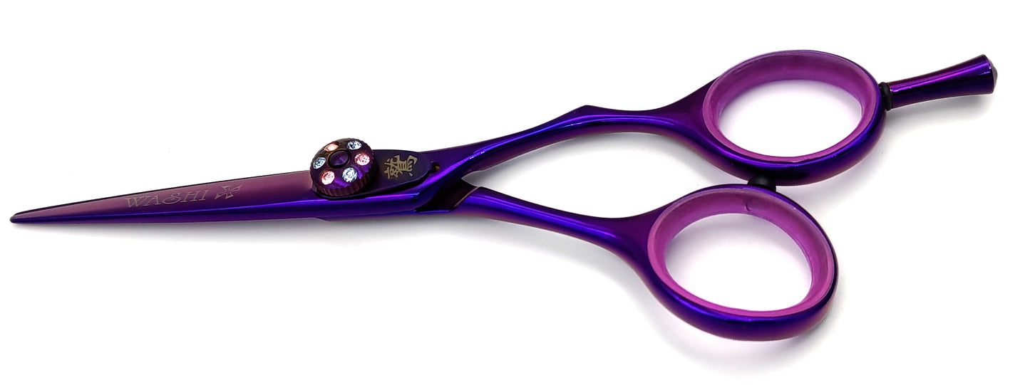 WASHI Hair-Scissors with purple color no. 9F09(P)